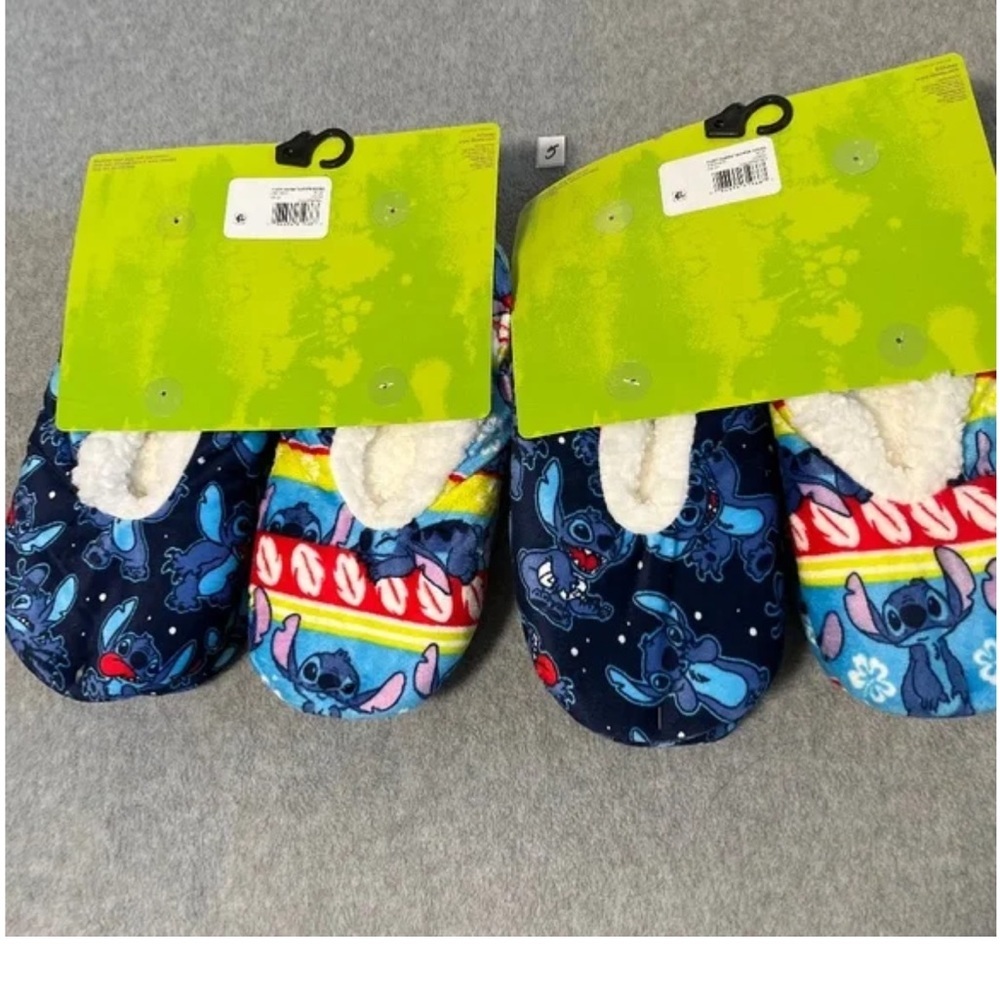 Disney Stitch Slipper Sock Bundle Lot Size 7-9 Cozy Plush - Picture 5 of 6
